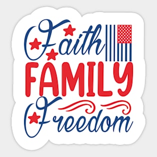 Patriotic Shirts for Men & Women American Flag Shirt Faith Family Freedom Graphic Tee USA Star Stripes Sticker